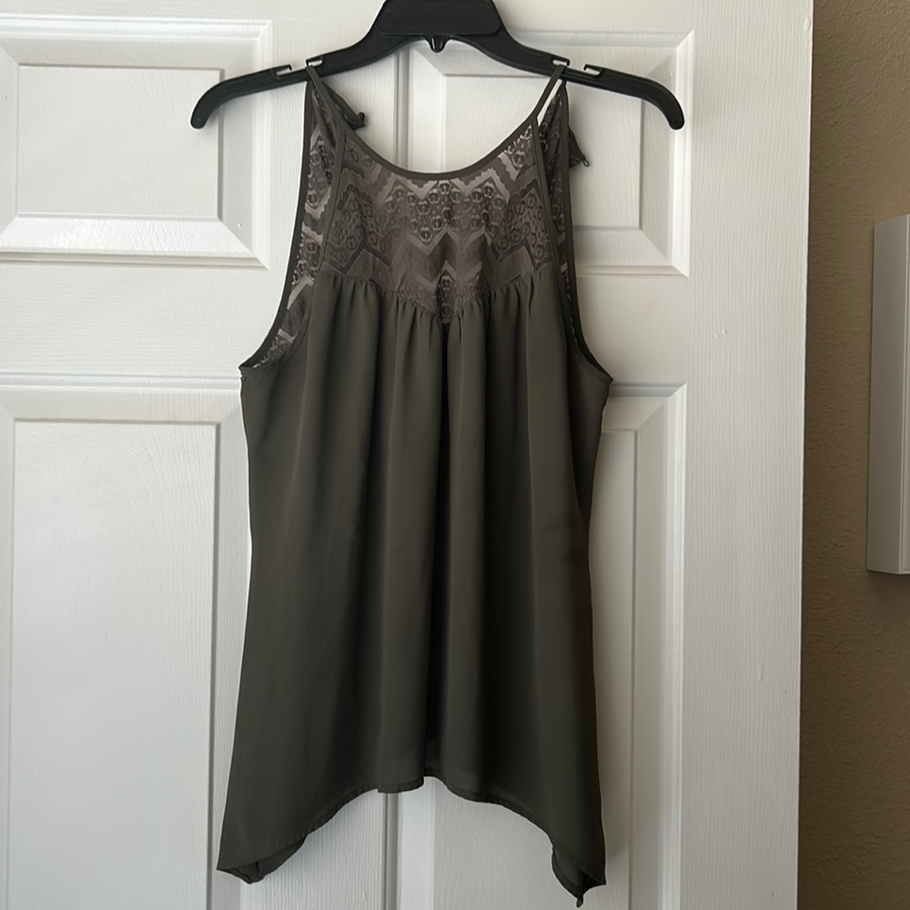 Olive Green Sleeveless Blouse